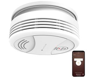 VisorTech Détecteur de fumée WiFi : détecteur de fumée WiFi avec notification d'application mondiale, 85 dB (détecteur de fumée avec alarme, avec commande vocale, maison)