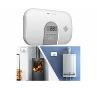 Détecteur de monoxyde de carbone VisorTech COM-250 avec écran LCD - mural - blanc - 85 db - DIN EN 50291-1