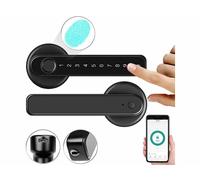 Poignée de porte connectée TSZ-800 avec scanner d'empreintes et code PIN - coloris noir [VisorTech]