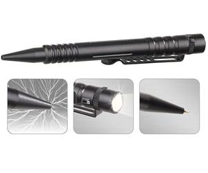 VisorTech Stylo de sécurité 3 en 1 avec lampe LED 65 lm