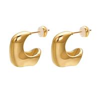 Vissen Boucles D'oreilles Plaque Or Femme Clous D'oreilles Acier Inoxydable Hypoallergénique Clou D'oreille Bijoux 20 * 21mm