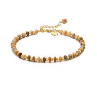 vissen Bracelet Pierre Naturelle Femme Agate Folle Plaqué Or Multicolore Beaded Bracelet Ajustable Bijoux Fantaisie Femme