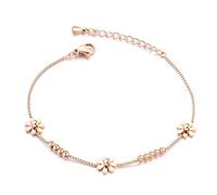 vissen Fleur Bracelet Plaque or Rose pour Femme Bijoux Acier Inoxydable Bracelet Hypoallergéniques