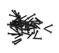 Visset Hex M3 Noir, Visserie 4-50 mm, Acier Carbone DIN912, 12,9°, 50 Pièces (Vis M3 x 20 mm, Filetage complet)