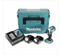 Makita DTD 153 RMJ 18V Brushless Visseuse à choc sans fil + Boîter Makpac + 2x Batteries BL 1840 4,0 Ah Li-Ion + Chargeur DC 18 RC