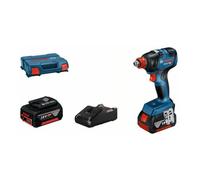 Bosch Professional Visseuse à chocs sans fil GDX 18V-200 18V System (couple max. 200 Nm, avec 2 batteries 4 Ah GBA 18V, chargeur rapide GAL 18V-40, dans L-Case)