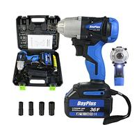 Visseuse à Chocs Brushless 18V Visseuse Électrique sans Fil avec Éclairage LED, Clé à chocs sans fil 420Nm Pistolet à écrou à cliquet 1/2" + Mallette de transport + 1 batterie