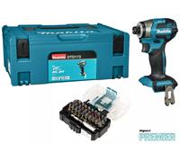 Visseuse À Chocs Makita DTD173ZJX1 LXT 18V Li-ion, Corps Seul Dans Mbox Incl. Jeu D'embouts - 180Nm
