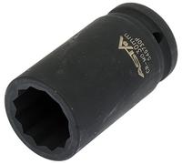 'Visseuse à percussion Noix Long 12 pans beaucoup à dents SW 30 mm 3/4 Visseuse à percussion à air comprimé Noix Jeu de douille douille longue Noix Clé de serrage douilles à chocs utilisation Clé à douille à billes