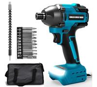 Visseuse à percussion sans fil 6,35 mm compatible avec batterie Makita 18 V (sans batterie), perceuse à percussion sans balais de 2500 lbs, 1800 tr/min avec lumière LED pour installation à domicile