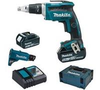 Visseuse automatique 18V - 25 à 55 mm - MAKITA - avec 2 batteries 18V 5Ah - chargeur - chargeur vis - MakPac - DFS452TJX2 G