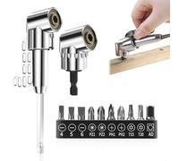 Visseuse d'angle adaptateur 105 °, kit de fixation pour perceuse à angle droit de 105 degrés, raccord hexagonal de 1/4 pouces, perceuse d'angle pour travaux domestiques et utilisation dans des espaces