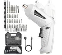 Visseuse Électrique Sans Fil 3.6V - 6Nm, 47 Accessoires, LED, Type-C Devisseuse Sans Fil 1500mAh Rechargeable - Mini Tournevis pour Bricolage, Meubles, Électronique Blanc