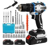 Visseuse électrique sans fil, couple réglable 25 + 1, vitesse 0-1800 tr/min, moteur sans balais, 2 * batterie