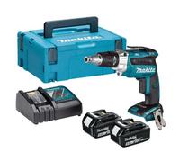 Visseuse plaque de plâtre - MAKITA -avec 2 batteries 18V 5 Ah - chargeur - MakPac- DFS250RTJ