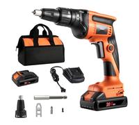 Visseuse pour cloisons sèches - 20 V maxi, sans balais, 4200 tr/min - Kit de visseuses pour cloisons sèches sans fil avec 2 packs de batteries, chargeur, clip ceinture et trousse à outils - Marche ava