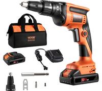 Visseuse pour cloisons sèches VEVOR, visseuse pour cloisons sèches 20 V Max, kit de visseuse pour cloisons sèches sans balai 4200 tr/min avec 2 packs de batteries, chargeur, clip ceinture et trousse à