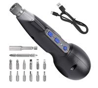 Visseuse sans fil 3,6 V, tournevis électrique 1200 mAh avec lumière LED | 280 tr/min, mandrin à serrage rapide de 6,35 mm, 10 Nm manuel, USB-C, 12 embouts + rallonge, petit pour montage de meubles