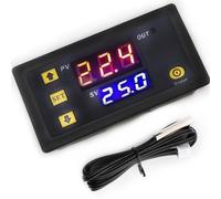 VISSQH 1 Pièces Thermostat numérique 12V 20A, W3230 Contrôleur de Température, contrôleur de température numérique DC, avec sonde de capteur NTC 10K