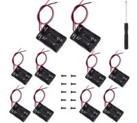 VISSQH 10 Pièces 2 x Support de Batterie 12V 23A,avec Fils Conducteurs Battery Holder Box Case,Boîte à Piles en Plastique 23A,Batterie Stockage Boite avec vis