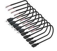 VISSQH 10 Pièces micro USB mâle femelle à fil nu à 2 broches,22AWG 3A micro USB rallonge de câble,prise USB soudable,pour les bricoleurs(30cm)