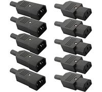 VISSQH 10pcs IEC 320 C14 Mâle Prise à C13 Femelle Prise,IEC C14 Kettle Plug,Ordinateur imprimante Moniteur Plug,Secteur Connecteur AC 250V 10A(soudable)