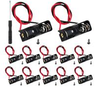 VISSQH 12 Pièces Support de Batterie 12V 23A,avec Fils Conducteurs Battery Holder Box Case,Boîte à Piles en Plastique,Batterie Stockage Boite avec vis(Noir)