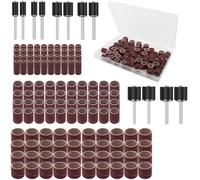 VISSQH 132 Pièces Tambours de Meulage Kit,pour Manchons de Ponçage Dremel avec 120 Pièces Tambour de Ponçage et 12 Pièces Tambour Mandrin, pour bois, accessoires de ponçage DIY