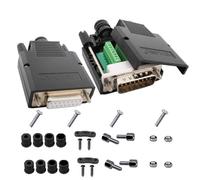 VISSQH 2 Pcs DB15 RS232 sans Soudure Connector D-SUB Adaptateur série,Mince de 16 mm DB15 15 Pin D-SUB Adaptateur DB15 mâle/Femelle connecteurs de Carte dérivation avec boîtier