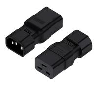 VISSQH 2 Pcs IEC 320 C14 mâle Prise vers C19 Femelle Prise 3 Broches Adaptateur connecteur Secteur(Noir)