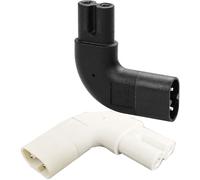 VISSQH 2 pièces Adaptateur Secteur IEC 320 C7/C8,Adaptateur de Prise IEC 90 degrés C7 Femelle vers C8 mâle 2 Broches Figure 8 Connecteurs d'alimentation AC Convertisseur-Noir et Blanc