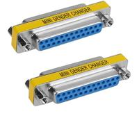 VISSQH 2 Pièces Connecteur Adaptateur de coupleur Femelle à Femelle DB25,Adaptateur changeur coupleur série DB25 25 Broches pour Connexion d'appareils