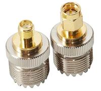 VISSQH 2 Pièces SMA Mâle Femelle à UHF SO239 Mâle Femelle câble RF Connecteurs Coaxiaux Convertisseur pour Radio Amateur, Radio CB, etc.