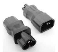 VISSQH 2 x AC 250V 10A IEC 320 C14/C13 vers C5/C6 Adaptateur Secteur pour Bouilloire,3 Broches mâle Femelle Adaptateur de Prise IEC 320 Connector Converter pour Ordinateur Portable, Moniteur UPS