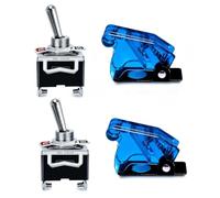 VISSQH 2pcs 12v interrupteur，interupteur bascule 12 volts etanche，2 Positions 2 Broches SPST on/Off ，AC125V 20A / AC250V 15A interrupteur voiture avec Capuchon Imperméable Métal
