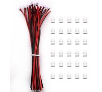 VISSQH 30 Paires(60Pcs) JST Connecteur avec Câble Électrique 150mm 28AWG,JST1,5 ZH 2 Pin Connecteur Mâle et Femelle,Micro JST Connecteur Câble Prise et Femelle