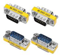 VISSQH 4 Pièces Connecteur Adaptateur de coupleur mâle à mâle 15 Broches,coupleur HDB15 15 Broches VGA SVGA Adaptateur Changeur HDB15