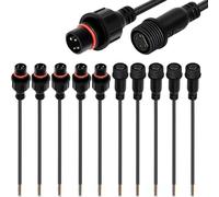 VISSQH 5 Paires M12 Connecteurs Etanches 4 Broches,Plug Mâle Femelle 4 Broches IP67 Connecteurs électrique étanches avec Câble d'Extension 22WG 20CM pour Voiture, Camion, Bateau, Bande LED