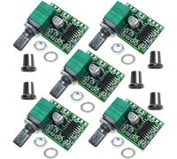 VISSQH 5 x Mini PAM8403 Amplificateur stéréo DC 5V Amplificateur Audio 3W + 3W Double canal avec potentiomètre Amplificateur numérique pour bricolage portable