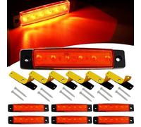 VISSQH 6 Pcs Feux de Gabarit Latéraux LED,12V 24V Feux de Gabarit LED Arrière Avant Indicateur Feux de Gabarit Latéraux pour Remorque Camion Caravane Camping Car Van Tracteur Bus etc(Rouge)