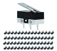 VISSQH 60pcs micro fin de course, NO-NC 1A 125V AC 3 Broches SPDT Micro Switch Momentané, interrupteur levier pour Arduino, Équipement Électronique ect 12v