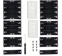VISSQH 8 Pièces 18650 Support de Batterie,1/2/3/4 x 3,7 V18650 Battery Holder Box Case, avec Pin 18650 Boîte à Piles en Plastique,18650 Batterie Stockage Boite,avec et Vis(Noir)