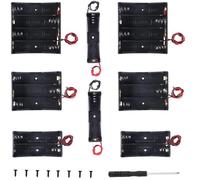 VISSQH 8 Pièces 18650 Support de Batterie,1/2/3/4 x 3,7 V18650 Battery Holder Box Case avec Wire Leads 18650 Boîte à Piles en Plastique,18650 Batterie Stockage Boite(Noir)