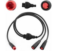 VISSQH Câble d'extension séparateur en Y 2Pin ebike Femelle et mâle 1T2 Câble de vélo électrique Connecteur étanche 2pin pour Lampes ebike, capteurs d'engrenages et Freins
