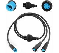 VISSQH Câble d'extension séparateur en Y 4Pin ebike Femelle et mâle 1T2 Câble de vélo électrique Connecteur étanche 4pin pour Lampes ebike, capteurs d'engrenages et Freins