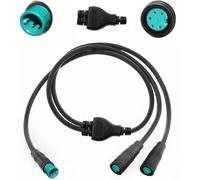 VISSQH Câble d'extension séparateur en Y 5Pin ebike Femelle et mâle 1T2 Câble de vélo électrique Connecteur étanche 5pin pour Lampes ebike, capteurs d'engrenages et Freins