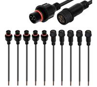 VISSQH Connecteurs Etanches 5 Broches,Plug Mâle Femelle 5 Broches IP67 Connecteurs électrique étanches avec Câble d'Extension 24WG 20CM pour Voiture, Camion, Bateau, Bande LED(5 Paires)