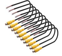 VISSQH Lot de 10 câbles RCA femelles vers fil nu - Extrémité ouverte - Pigtail - Câble de haut-parleur RCA pour amplificateur, récepteur, haut-parleur (20 cm)