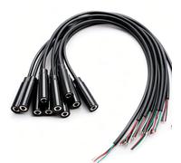 VISSQH Lot de 10 prises jack 3,5 mm vers câble nu avec extrémité ouverte TRRS 4 broches stéréo 1/8" à souder - Mini jack stéréo 3,5 mm - Câble pour câble audio de réparation (30 cm)