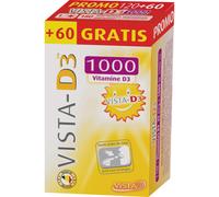 Vista D3 1000 Complément Alimentaire Vitamine D3 Promo 120+60 Comprimés Fondants Sublinguaux